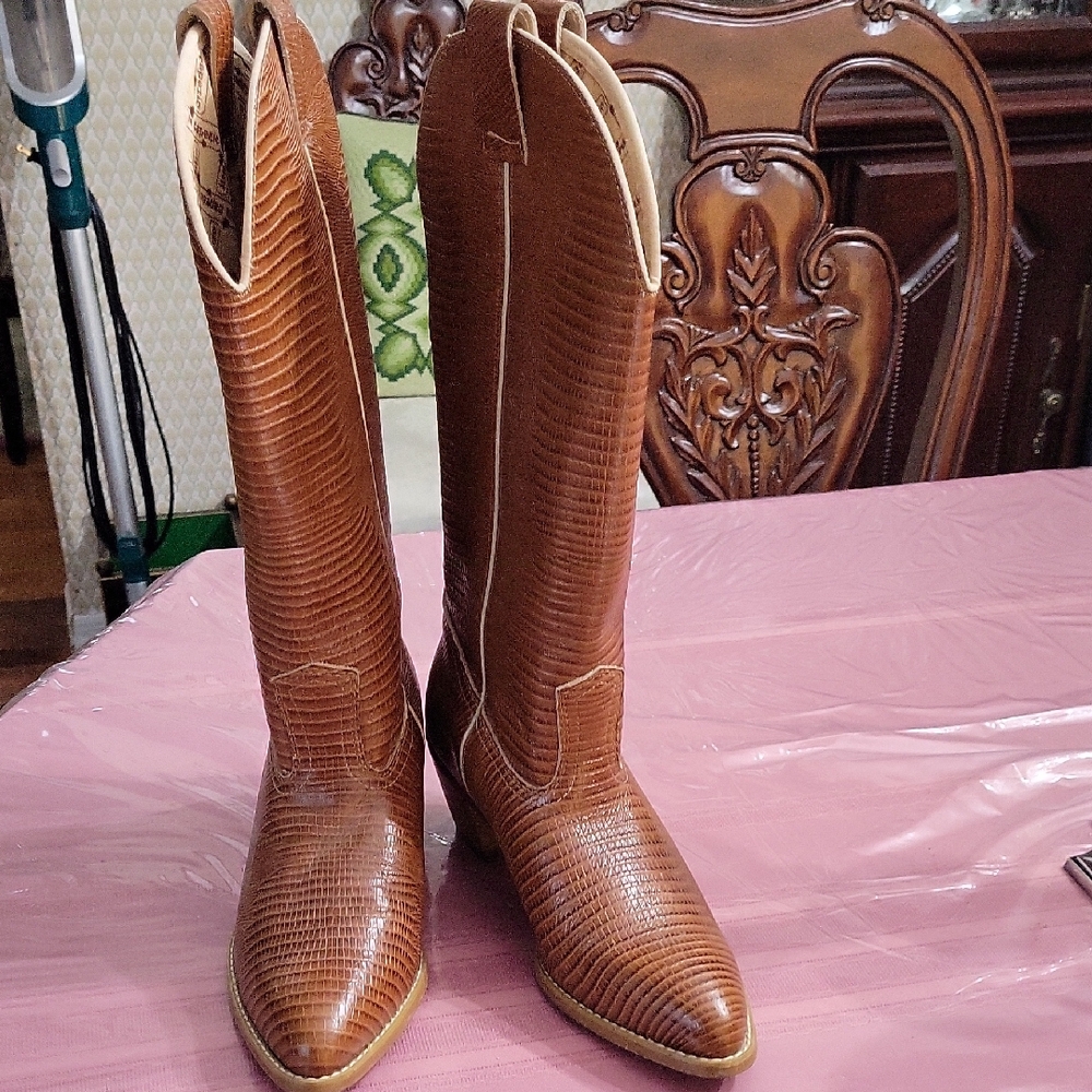 Little Capezio Brown Textured Heeled Boots